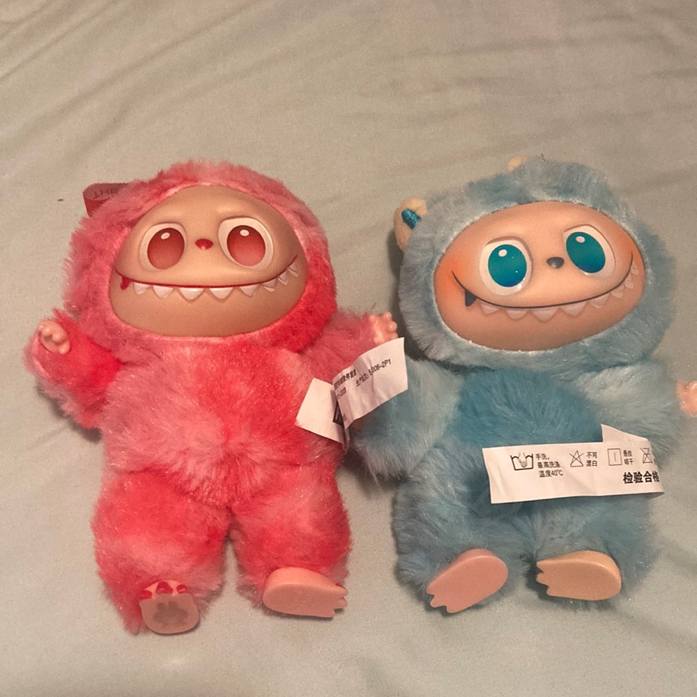 Labubu Pink and Blue Plush Monster Toys
